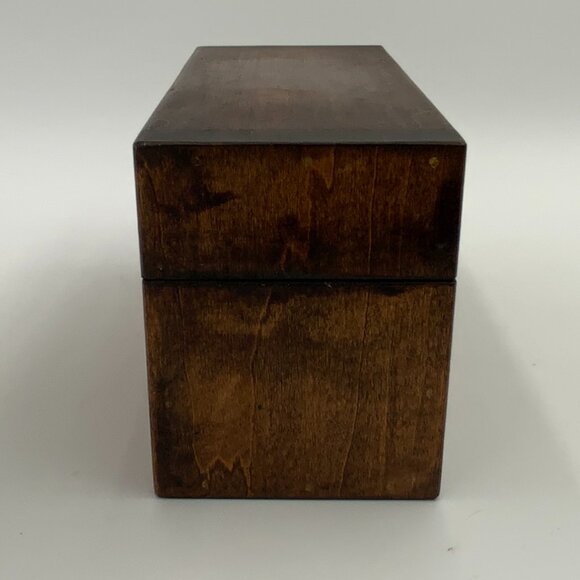 Handmade Antique Primitive Wooden Recipe Box - Picture 3 of 6